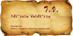 Tézsla Valéria névjegykártya